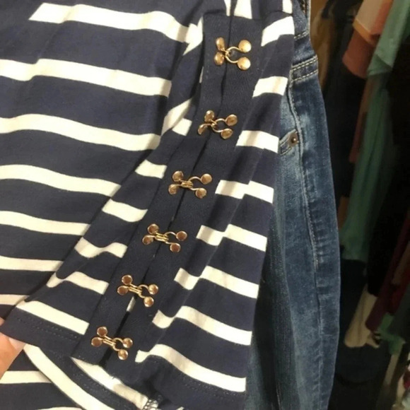 Michael Kors basic navy stripe top - Picture 2 of 6